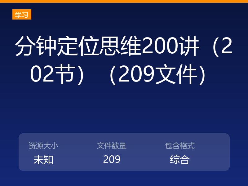 分钟定位思维200讲(202节)(209文件)