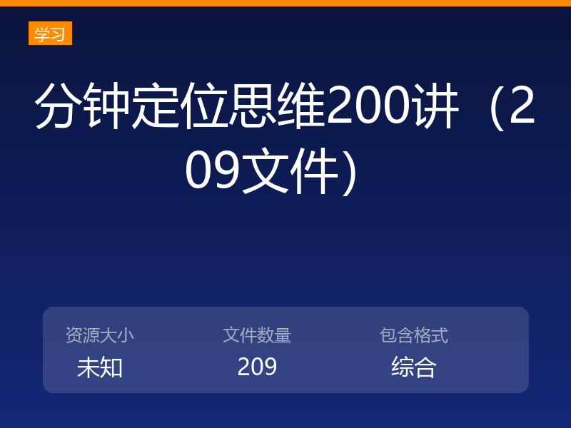 分钟定位思维200讲(209文件)